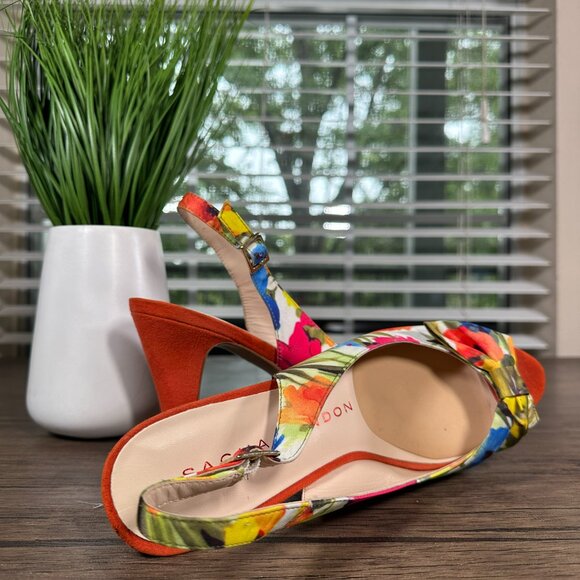 SASHA LONDON Floral Heels Women’s Size 8.5 Dress Sandals Elegant Shoes - Picture 9 of 12